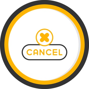 Cancel Action Button Line Two Color Circle vector