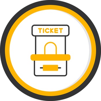 Manual Ticket Booth Line Two Color Circle vector