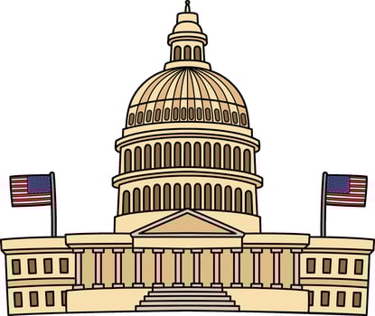 4th of July Capitol Fourth Cartoon Colored Clipart vector