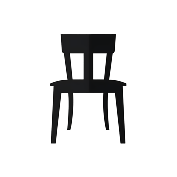 Black Chair Silhouette on Transparent Background, Minimalist Design png
