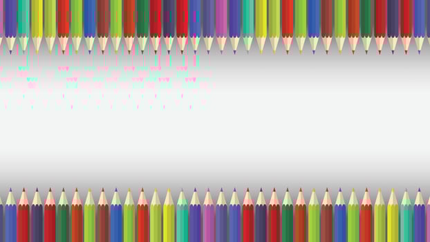 Back to school banner with school colour pencils. Education background. illustration. vector