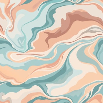 Serene Pastel Marble Swirls Abstract Fluid Art Background in Calming Teal, Peach, and Cream Hues vector