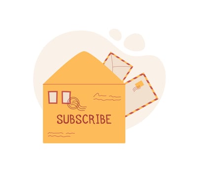Mail envelope with card and message in flat style. Creative correspondence icon design featuring colorful elements. Suitable for stationery, communication, and holiday themes. vector