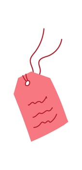 Cute pink gift tag with handwritten note and label. Heart doodle design adds romantic touch for celebration. Perfect for valentine day, love messages, and handcrafted gifts. vector