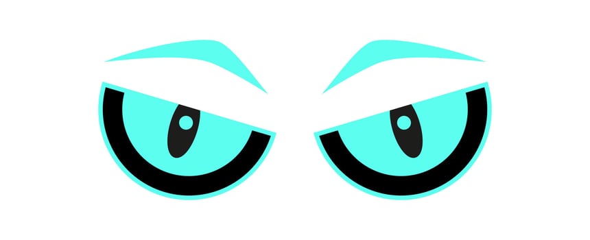 Cool Y2K abstract eyes Shape. Playful icon of modern eye shape. Fun expression with retro vibes, bold graphic style, suitable for decoration, posters, and trendy streetwear. vector