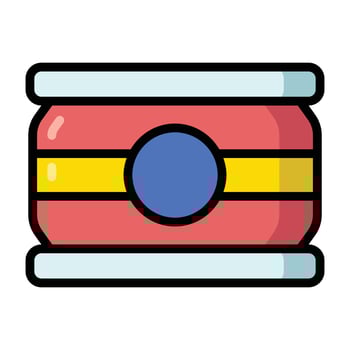 Colorful round container design vector