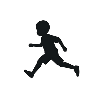 Child Silhouette Running Energetically on Transparent Background png