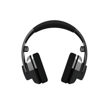 Black Headphones on Transparent Background Music and Audio Accessory png