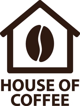 House of Coffee Bean Logo Design vector