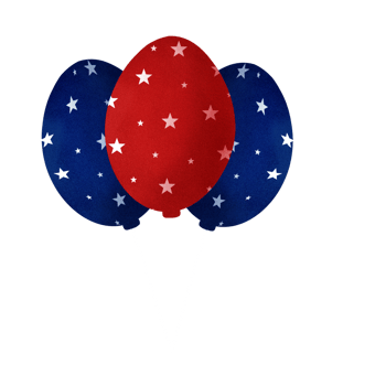 Patriotic American Red and blue balloons png