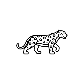 Leopard silhouette line art graphic design png