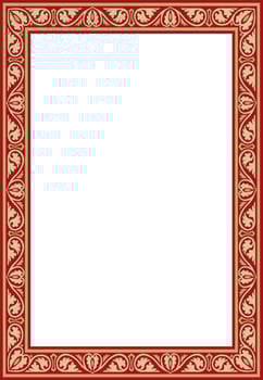 gold and red square classic byzantine ornament. Rectangle, border, Ancient Greece, Eastern Roman Empire frame. Russian Orthodox Church vector