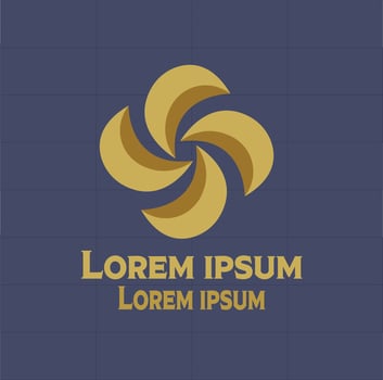 Creative Flower design golden color logo for business growth and identity. vector