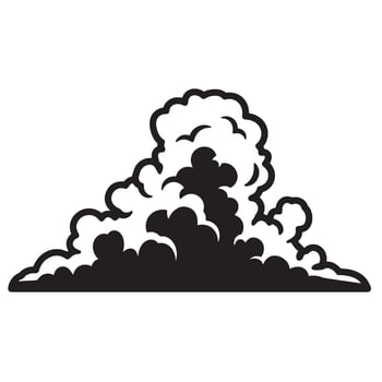 illustration of a dark cloud silhouette isolated on a white background vector