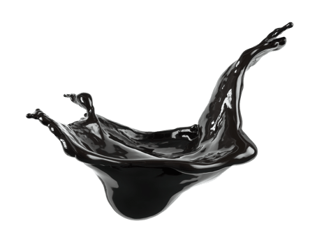 Black liquid splash depicting motion and energy png