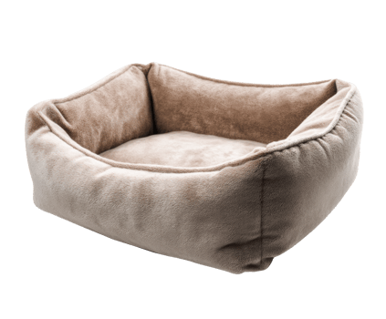 Cozy pet bed for small dogs and cats in neutral color png