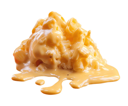 Cheesy melted sauce perfect for enhancing snacks and meals png