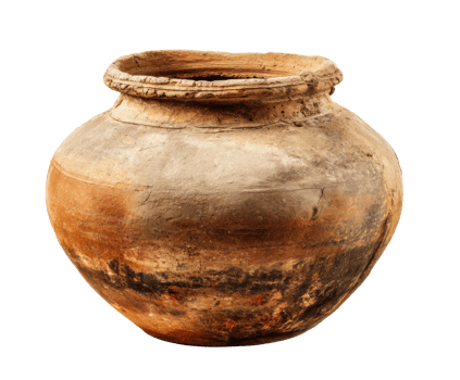 Traditional clay pot with rustic finish for home decor png