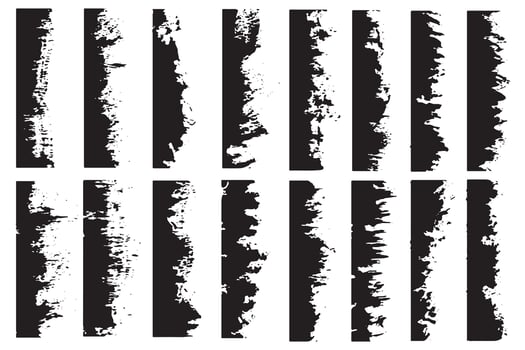 Collection of hand painted grunge ink borders vector