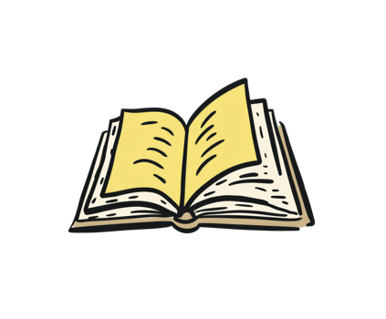 Open book with blank pages for creative writing ideas png