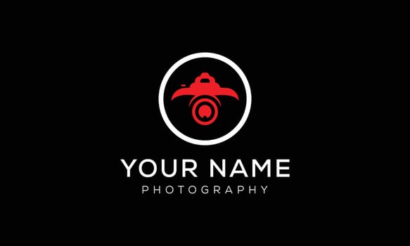 Camera Photography Red And White Signature Logo vector