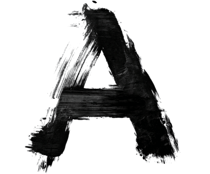Bold brush letter A for creative designs and art projects png