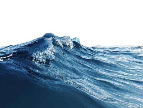 Calm ocean wave against a clear horizon at sunrise png