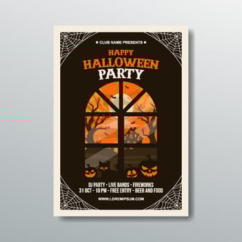creative halloween party poster template design vector