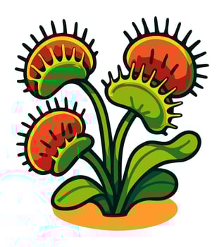 Venus flytrap. Dionaea muscipula. Bright isolated illustration vector