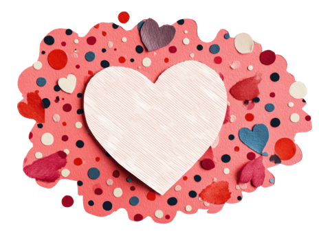 Heart-themed decorations for love celebration and events png