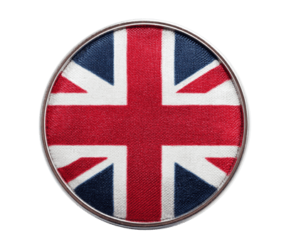 Fabric badge featuring the iconic United Kingdom flag design png