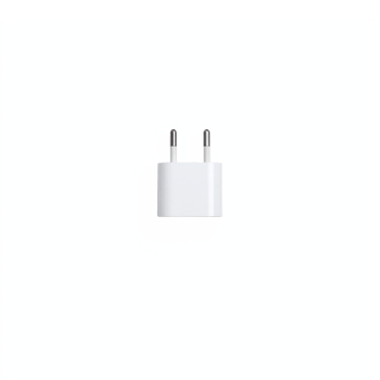 White European Style Electrical Charger Plug Adapter with Two Round Pins on Transparent Background png