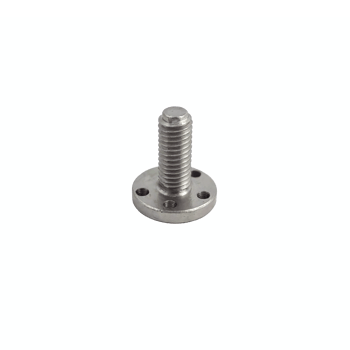 Stainless Steel Threaded Flange Bolt with Four Holes on Transparent Background Clipping Path png