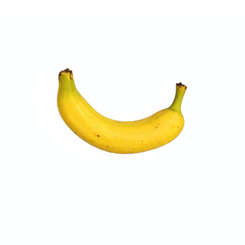 Ripe Yellow Banana with Shadow on Transparent Background Clipping Path png