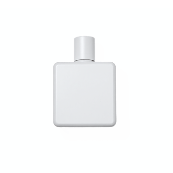 Blank White Cosmetic Bottle with Screw Cap for Skincare Haircare Transparent Background png