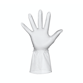 White medical glove open hand isolated on transparent background with clipping path png