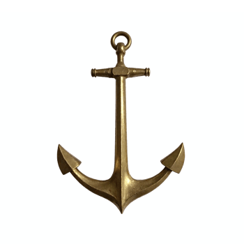 Rustic Brass Anchor with Classic Design on Transparent Background Clipping Path png