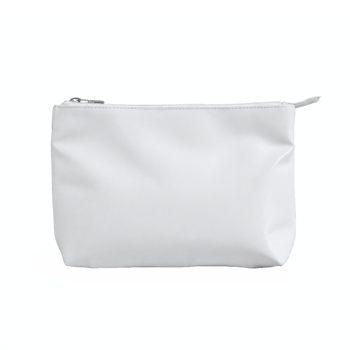 White Plain Cosmetic Bag with Zipper Closure Isolated on Transparent Background Clipping Path png