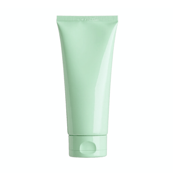 Blank Cosmetic Tube Container with Flip Cap Green Packaging Transparent Background Clipping Path png