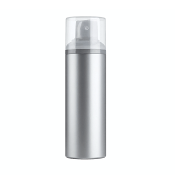 Silver Spray Bottle With Transparent Cap Isolated On Blue Background Clipping Path Included png