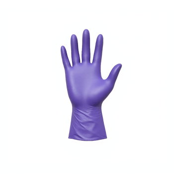 Purple Protective Glove Isolated on Transparent Background with Clipping Path for Clean Hygiene Use png