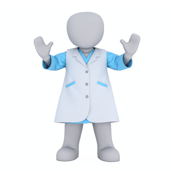 3D Character Wearing Doctor Coat Medical Staff Uniform Transparent Background Clipping Path png