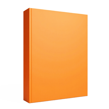 Bright Orange Rectangular Packaging Box with Shadow on White Background Transparent Clipping Path png