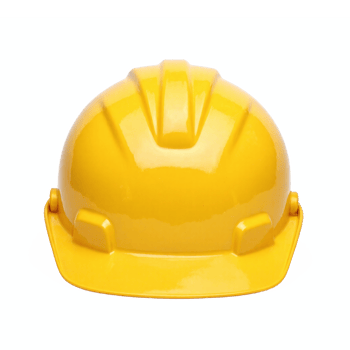 Yellow Construction Hard Hat Helmet Protective Headwear with Transparent Background Clipping Path png