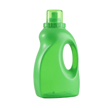 Green Plastic Detergent Bottle with Handle and Cap Transparent Background Clipping Path png