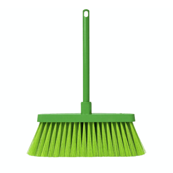 Green Cleaning Broom with Long Handle for Sweeping Floors Household Tool Transparent Background png