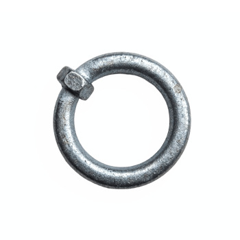 Heavy Duty Metal Round Steel Eye Bolt with Nut Isolated on Transparent Background png