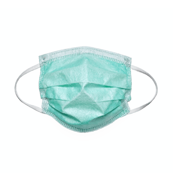 Medical Protective Face Mask Light Blue Disposable Surgical Mask Transparent Background Clipping Path png