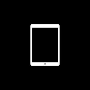 Tablet Computer Silhouette, can use for Pictogram, Logo, Apps, Mock Up, Sign, Icon, Symbol or Graphic Design Element. Black White and Flat Style vector