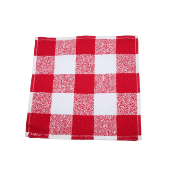 Red and White Checkered Cloth Napkin with Texture Pattern Transparent Background Clipping Path png